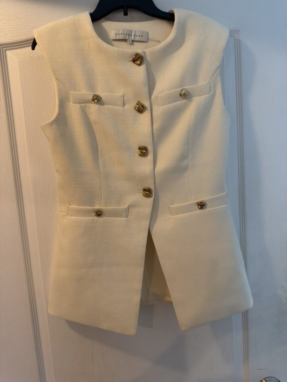 Endless Rose Cream Tweed Vest M